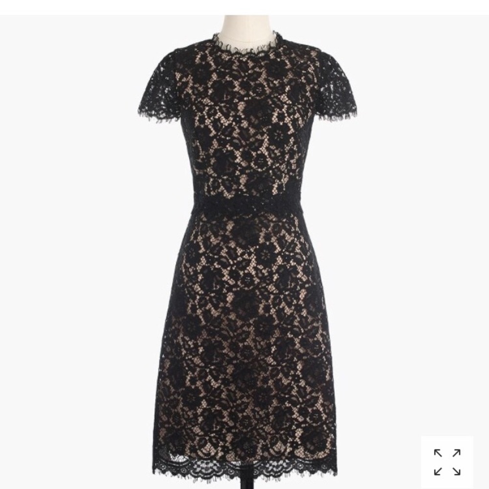 J Crew Collection Black Lace Dress Size 12